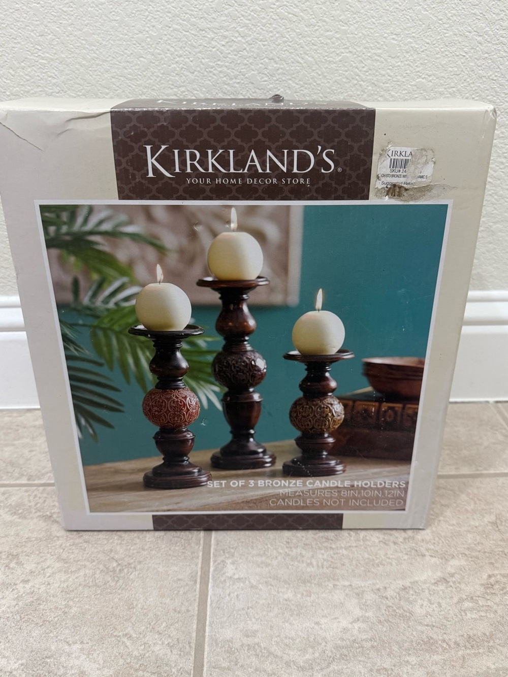 Kirklands Bronze Decorative Candle Holders Set Brown